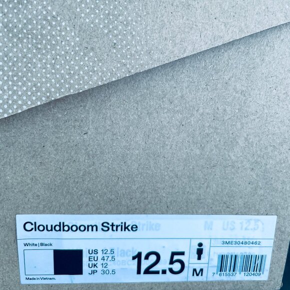NEW in Box ON Running Cloudboom Strike White Black Orange 12.5 US 47.5 Last Pair - Picture 2 of 7